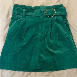 Short green skirt